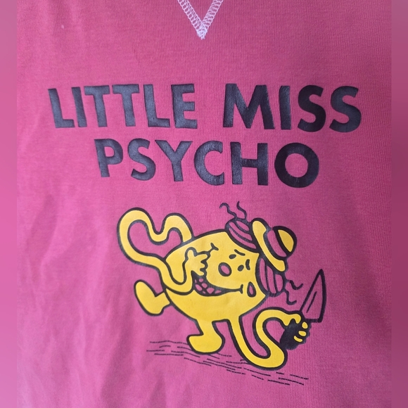 Eddie Bauer Sweaters - Little Miss Psycho Graphic Pink Tee